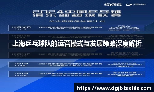 上海乒乓球队的运营模式与发展策略深度解析